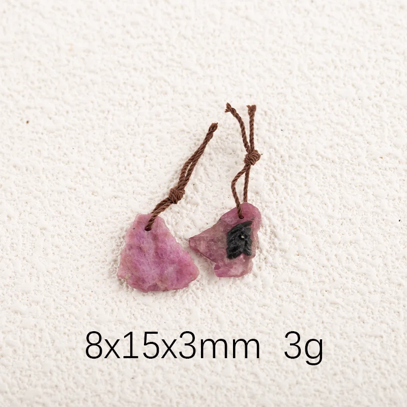 Lilac Ruby Irregular Shape  Charms Jewelry Earrings Beads for Jewelry Handmade Natural Jewelry 18x15x3mm 3.9g