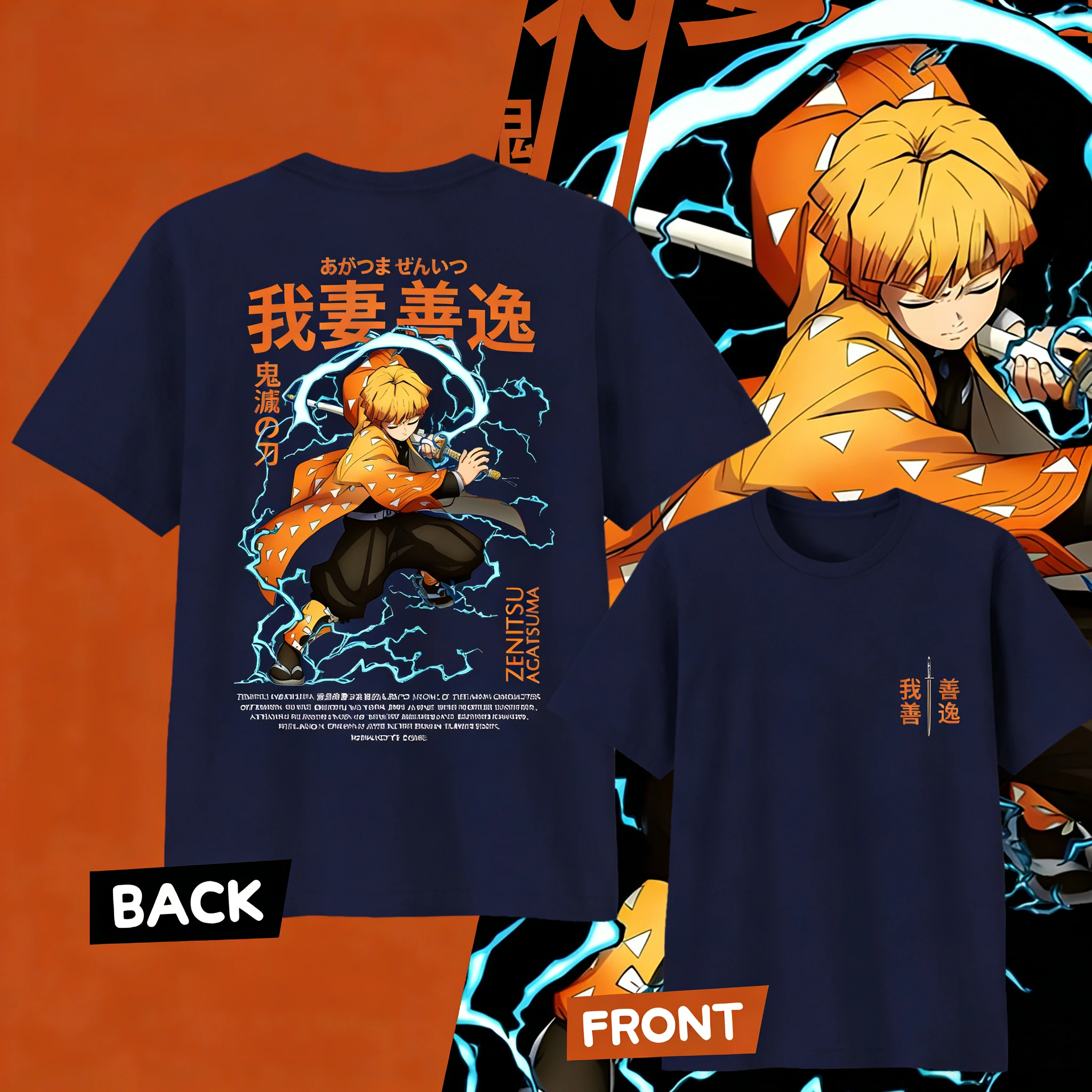 Demon Slayer Agatsuma Zenitsu T-Shirt aus reiner Baumwolle für den Sommer 2026, modisches, lässiges Cosplay-Kurzarm-T-Shirt für Kinder/Männer/Damen