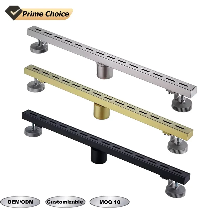 for High Quality 304 Stainless Steel Linear Floor Drain Modern Bathroom Custom Long Narrow Shower Design Ultra Thick Rust