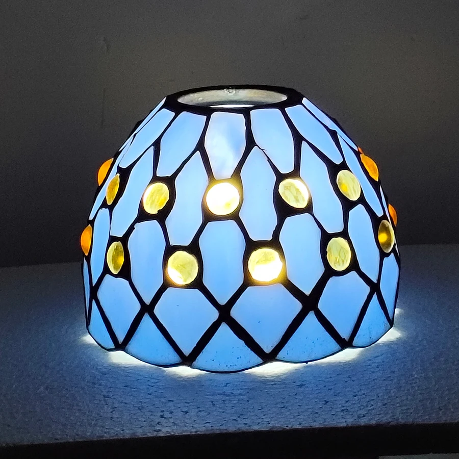 Jewelry Bead Style Handcrafted Stained Glass Shade, Replacement Lampshade for Ceiling Pendant & Wall Lamp