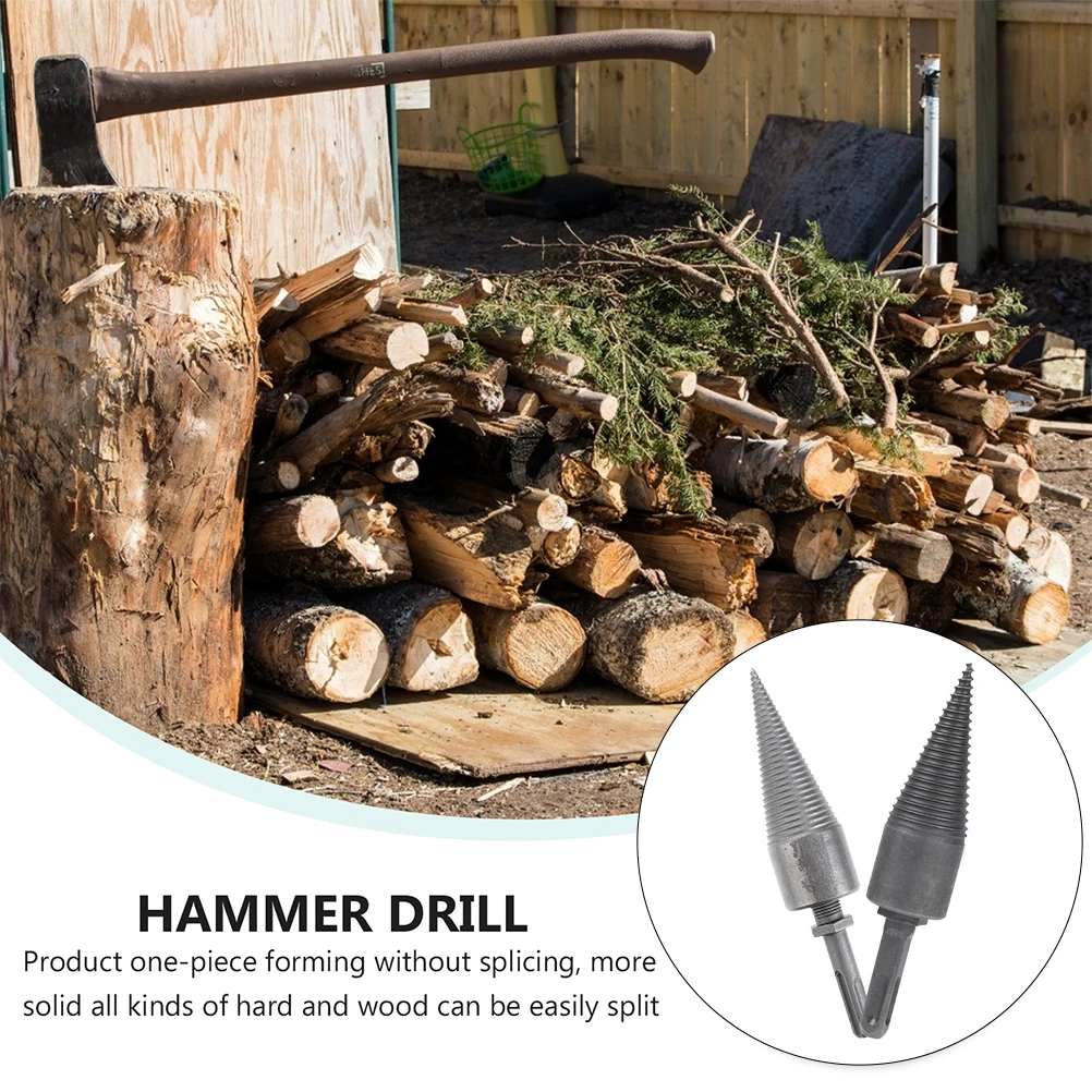 

2 Pcs Wood Chopping Bit Cone Shaped Drill Splitter for Splitting High-speed Steel