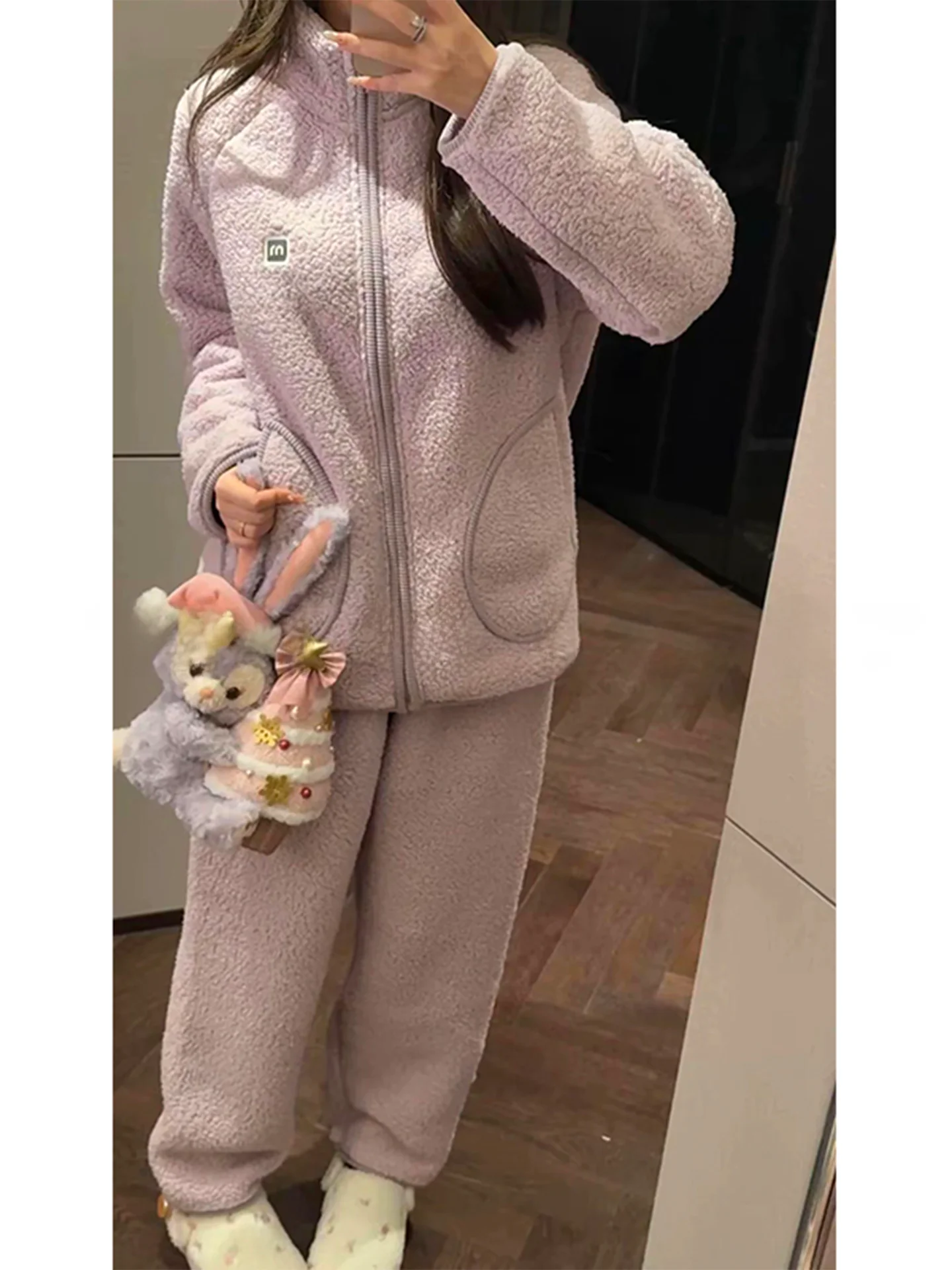 

Couple's Warm Fluffy Spwear Home Clothes Men's Plu Autumn Winter Pyjamas Comfortable Soft Material Mimius Brand