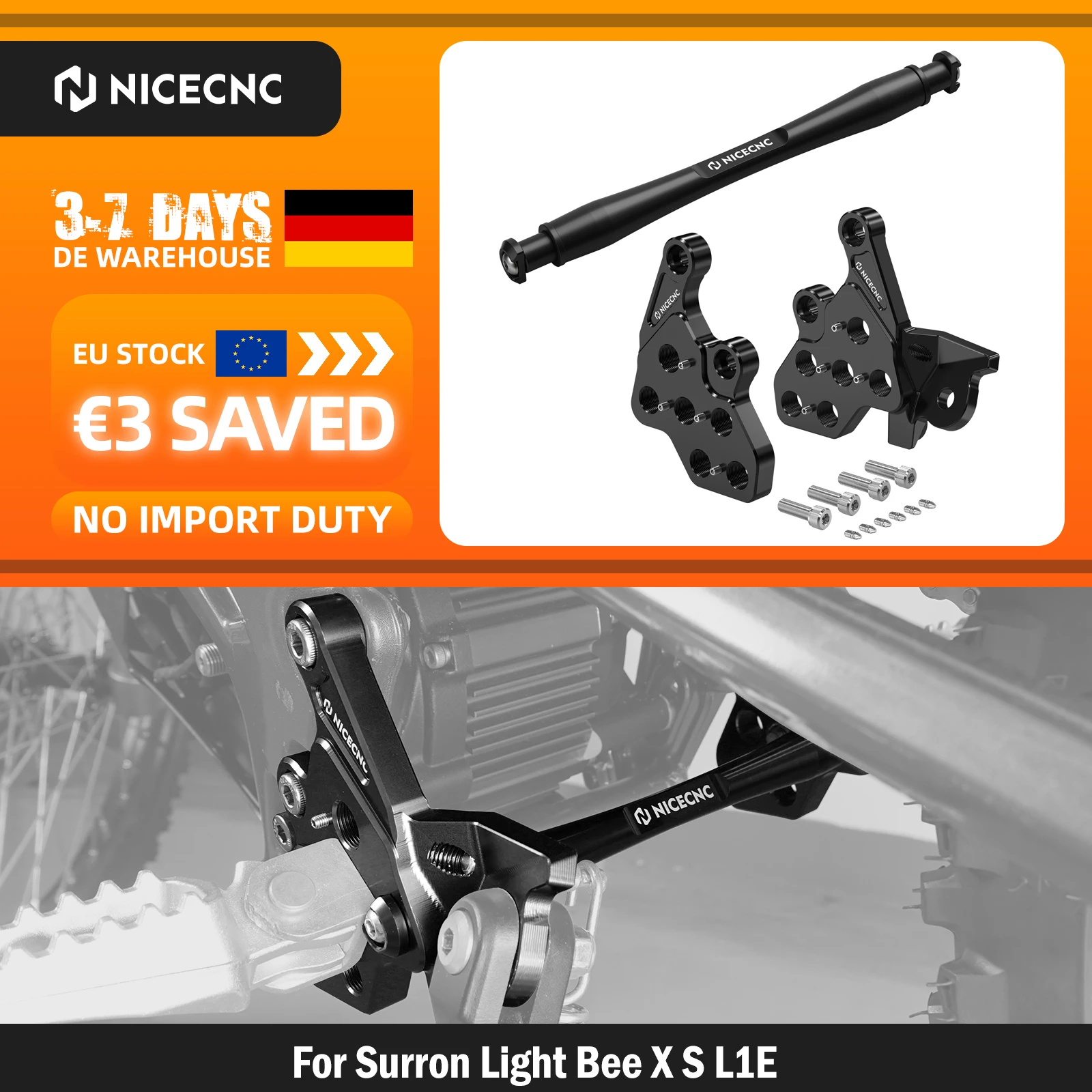 NICECNC: supporto per poggiapiedi e staffa per poggiapiedi, compatibile con Surron Light Bee X, Sur-ron Light Bee S L1E e Segway X160 X260, moto elettrica da fuoristrada.