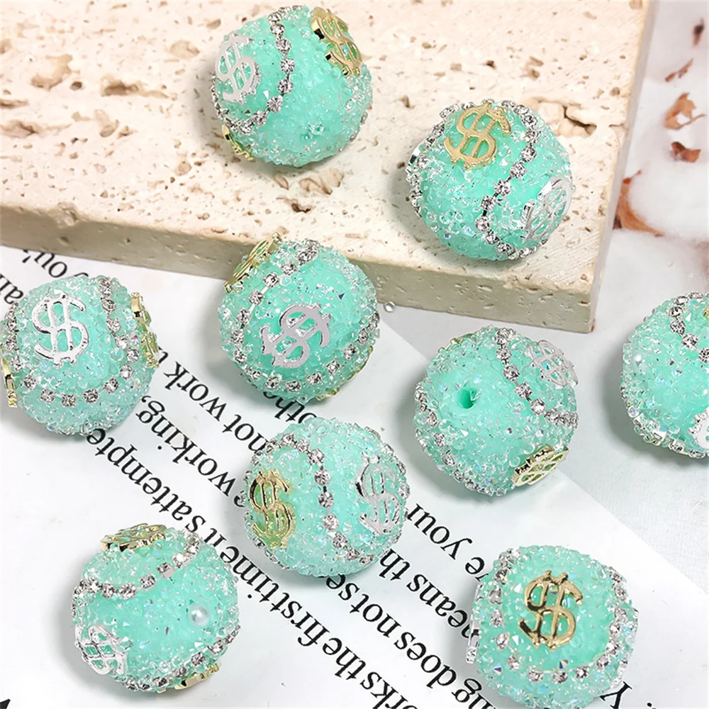 ST10 USD Symbol Sugar Beads Chain Shiny Colors Beads DIY Jewelry Accessories Bracelet Necklace Pen Beads Material Child Gifts