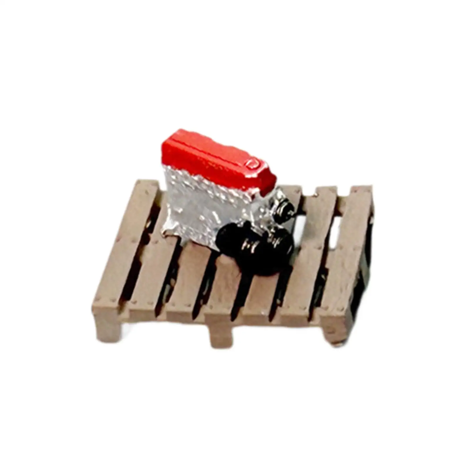 Modelo de motor de placa de madeira falsa para garagem, escala 1/64, decoração de loja mecânica clássica