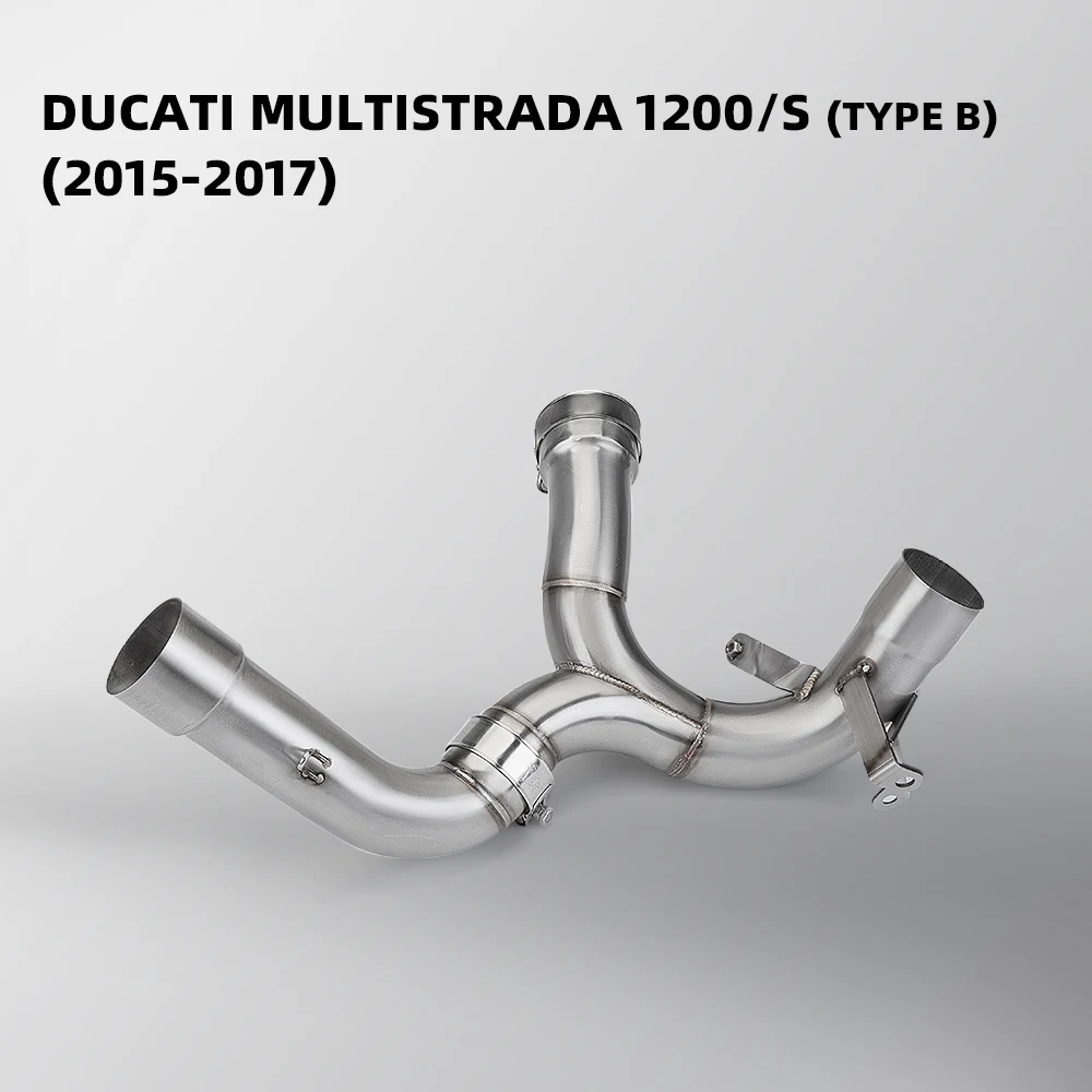 Für Multistrada 1200 SHigh Performance Motorrad-Auspuffrohr aus Edelstahl, mittleres Verbindungsrohr, 2010 bis 2014 2015 bis 2017