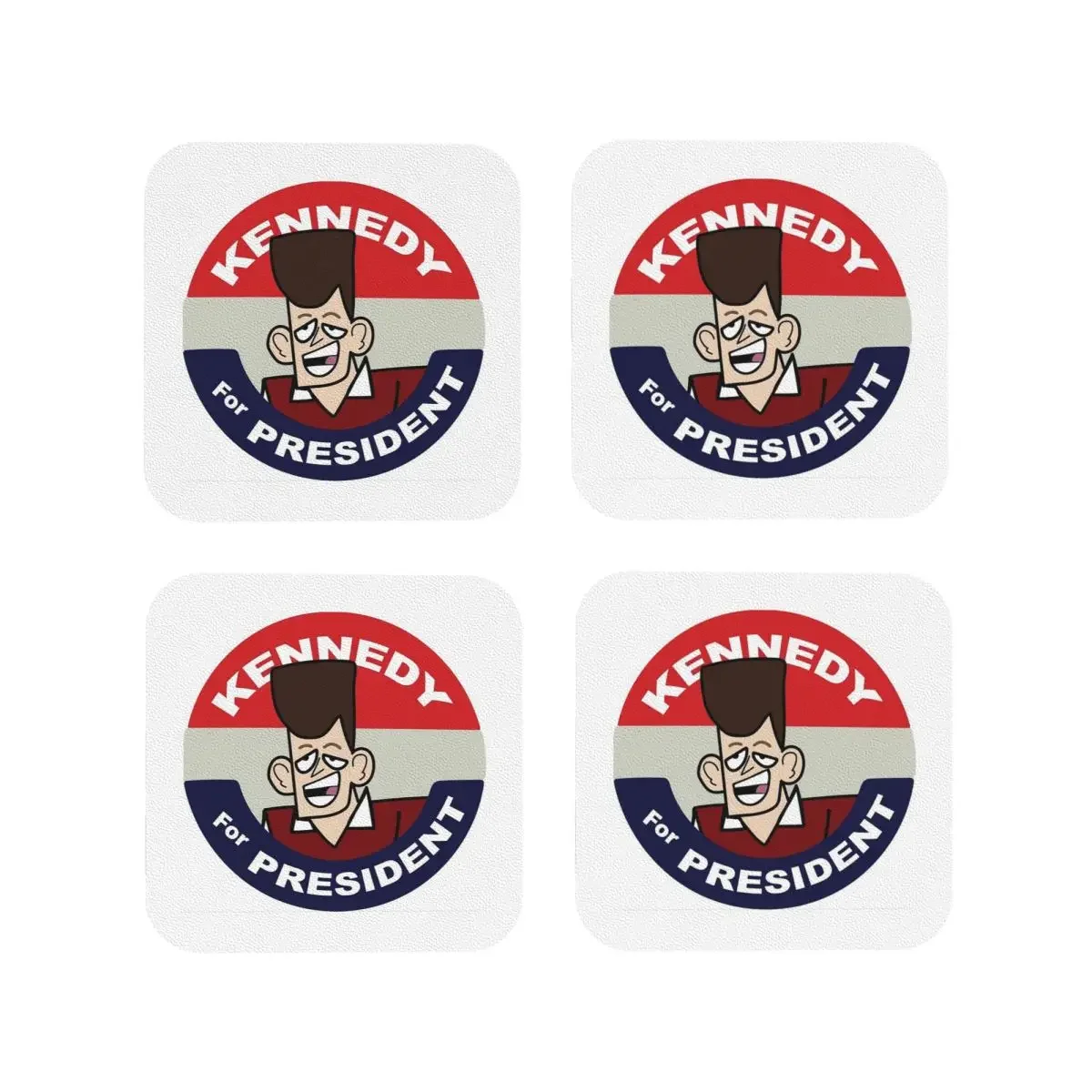 

Clone High Jfk Подставки Кухонные салфетки Водонепроницаемые изоляционные коврики для чашек Кофейные коврики для декора Домашняя посуда Подушечки Набор из 4 шт.