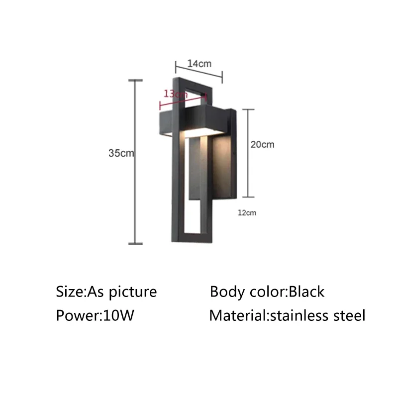 Imagem -06 - Impermeável Led Alumínio Lâmpada de Parede Superfície Montada Moderno Jardim Luzes Varanda Varanda Luz Doméstica Interior e Exterior 10w