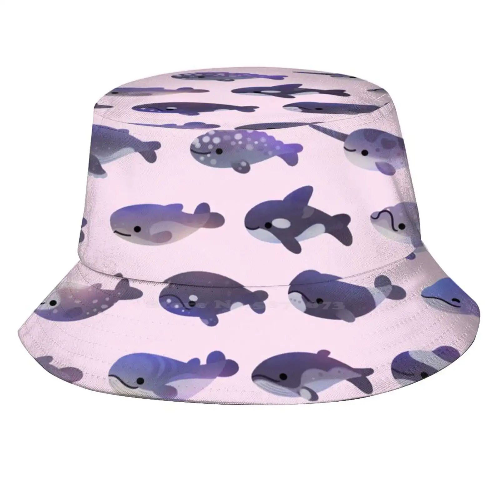 Whale Day - Bright Sun Cap Fisherman Hat Bucket Hats Dolphin Orca Marine Life Humpback Whale Gray Whale Narwhal Pygmy Whale