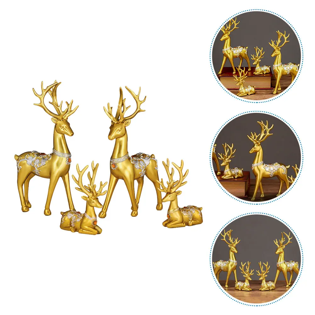 

1 Set Christmas Ornament Wine Cabinet Resin Resin Statue Desktop Elk Adornment Xmas Gift Elk Home Decoration