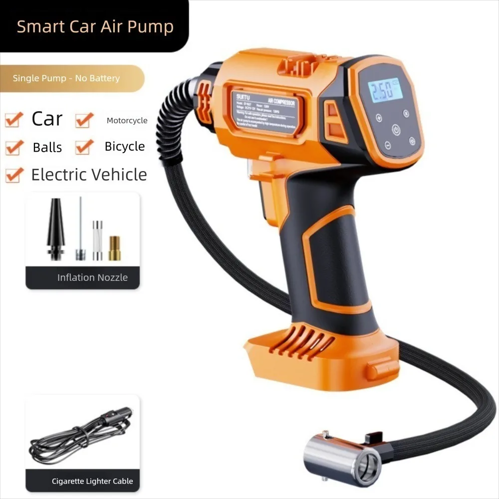 DC12V or DC18V Electric Air Pump 120PSI Pressure 140W Max Air Compressor Wired with LED Light Inflation Pump