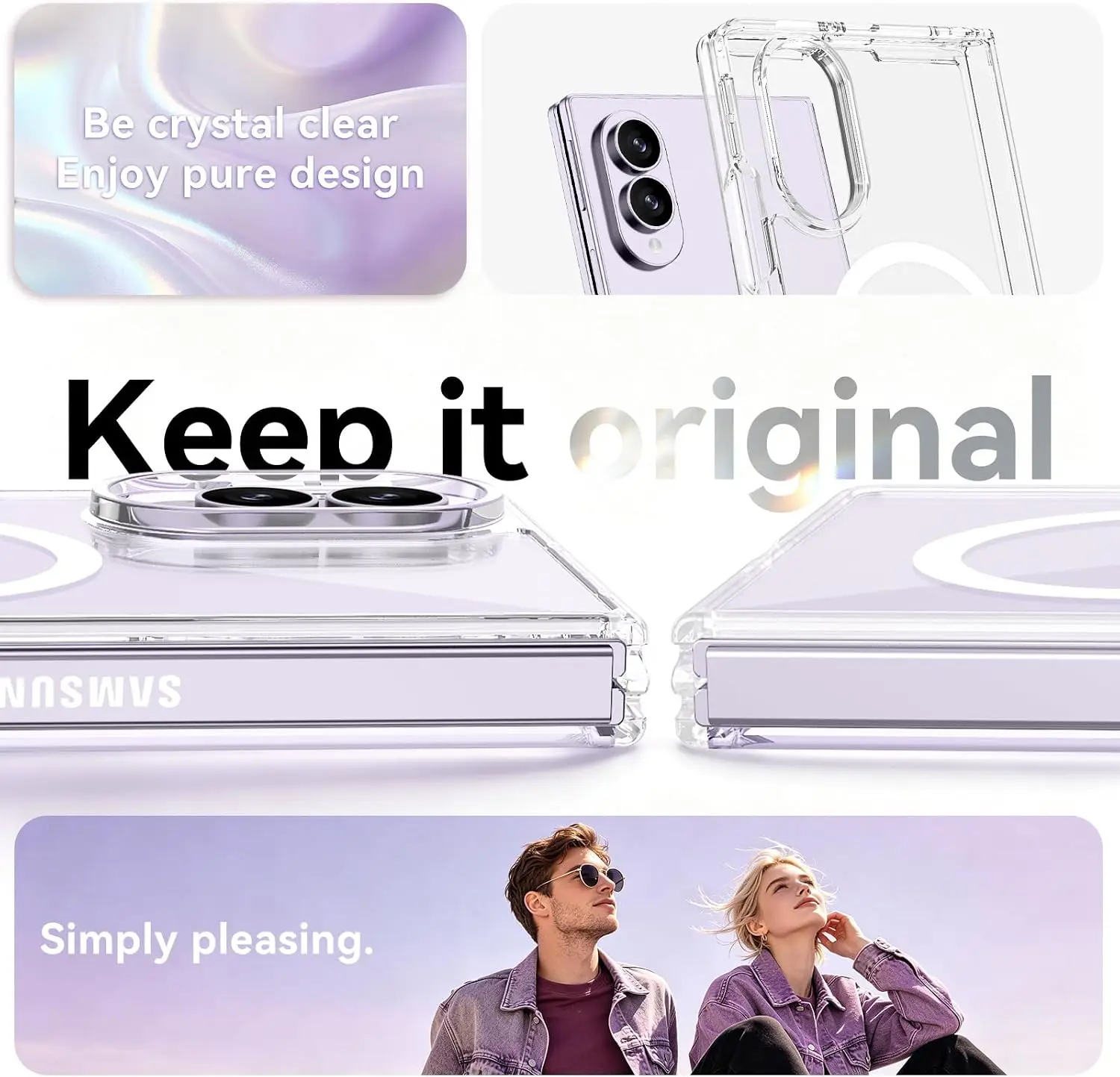 Clear Magnetic Shockproof Phone Case for Samsung Galaxy Z Fold 8 Wide for Magsafe Fold8 PC TPU Hybrid Wireless Charging Cover view 4