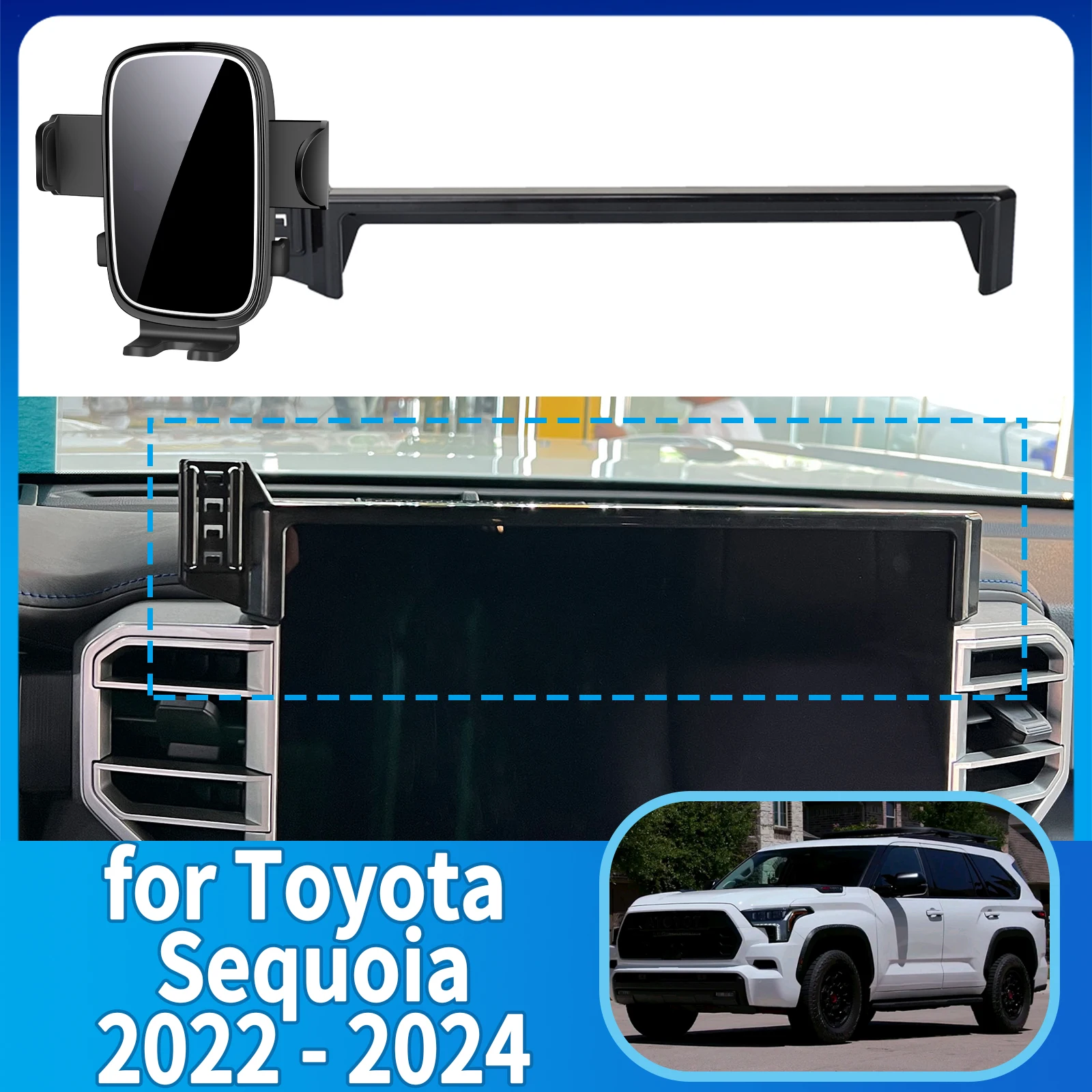 

fit for Toyota Sequoia 2022 2023 2024 Phone Holder, Dashboard Screen Mount Bracket Easy Installation​​ Car accessoires