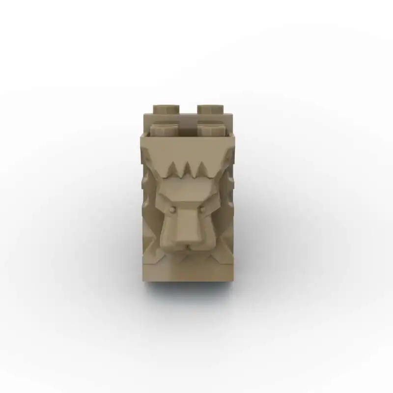 MOC 10PCS 30274 Lion Head 2x3x3 With Cutout Building Blocks Set Street View Castle Wall Tile Toy For Children Kid Birthday Gift