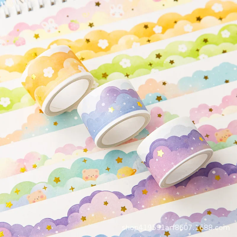 Imagem -02 - Ins Nuvens Kawaii Fitas Washi Faça Você Mesmo Scrapbooking Planejador de Jornal Diário Adesivos Papelaria Coreano Material de Escritório