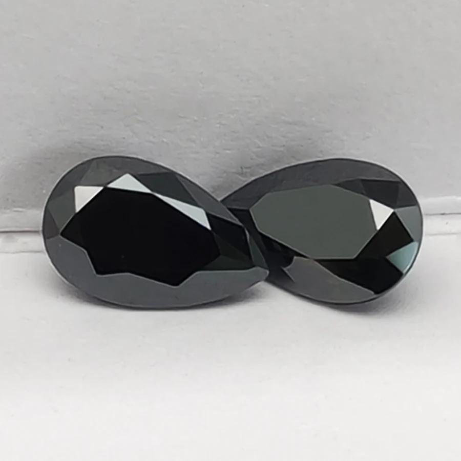 Original Black Black Pear Moissanite Diamonds GRA Certified Moissante Loose Stone Moissanita Gemstone Pass Test