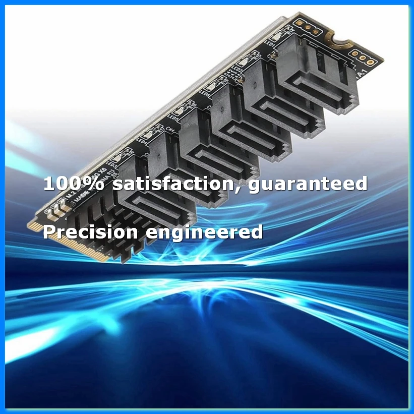 M.2 to SATA3.0 Adapter Card, PCB 6Gbps High Speed ASM1166 M.2 PCIE to SATA Expansion Card Support 6 SATA Devices-DTA9