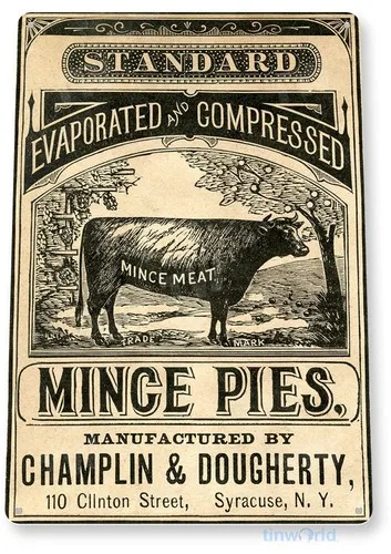 TIN SIGN Mince Pies Kitchen Cottage Store Shop Feed Farm A126 --Tin Sign