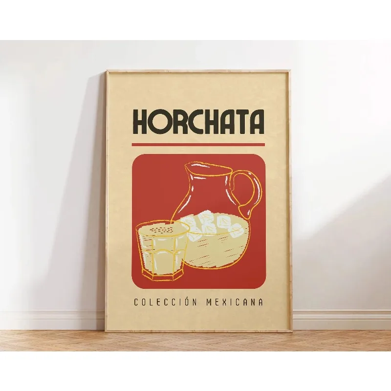 Mexican Art Poster Drinks and Ice Cream Tequila Minimalist Vintage Wall Decoration Canvas Print Home Bar Decoration Perfect G