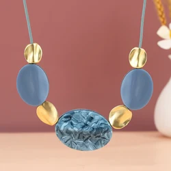 High Sense Acrylic Pendants Bib Necklaces for Women Exquisite Office Fashion Jewelry Gifts