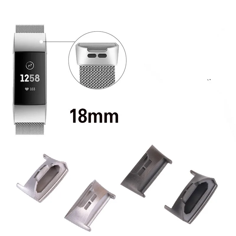 Adattatore per cinturino in argento nero per Fitbit Charge 3 4 connettore per cinturino in acciaio inossidabile per Fitbit Charge 3 4