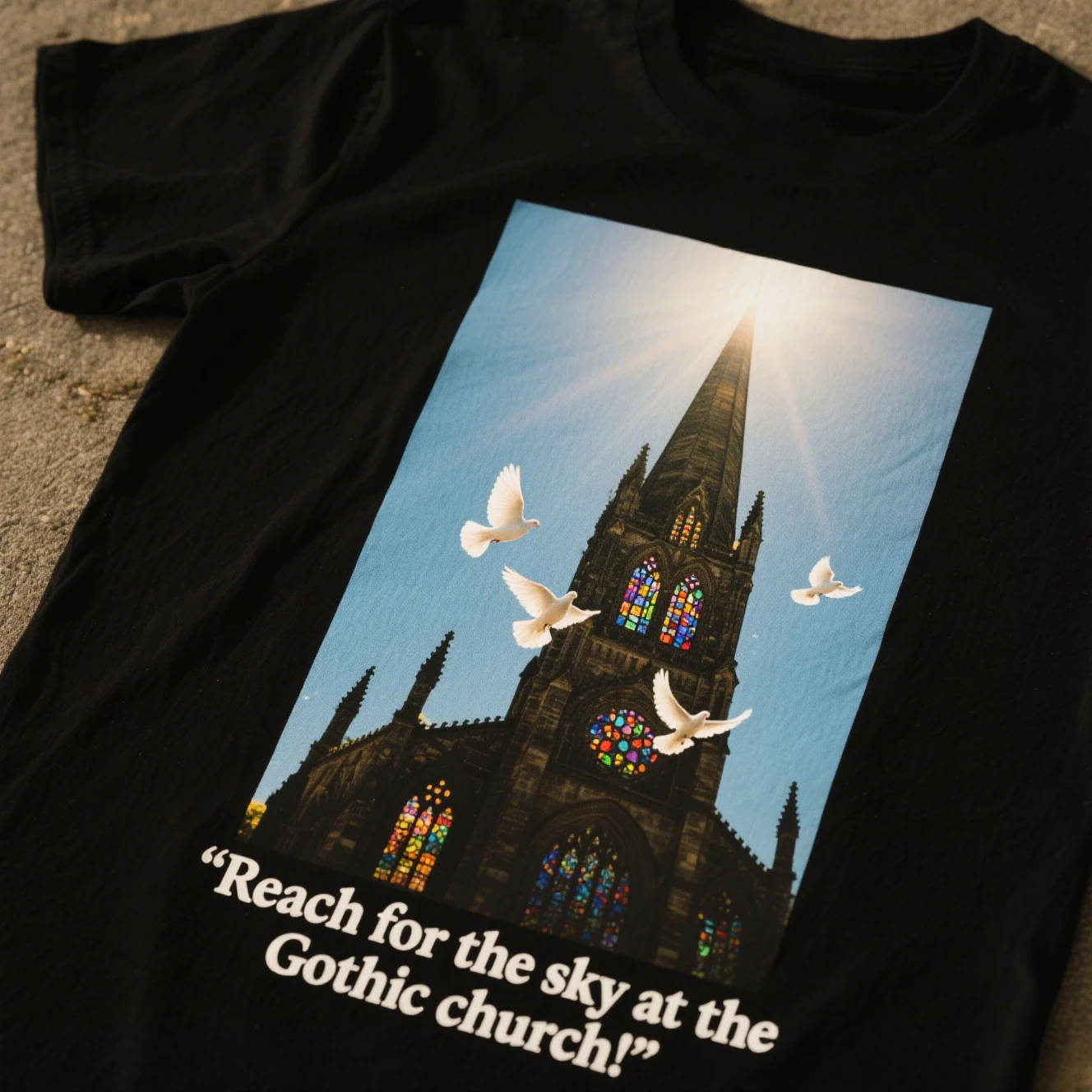 

Church Graphic Printing Summer Luxury Brand Cotton Men's and Women's T-Shirts Short Sleeves Street Fashion Trend Clothing