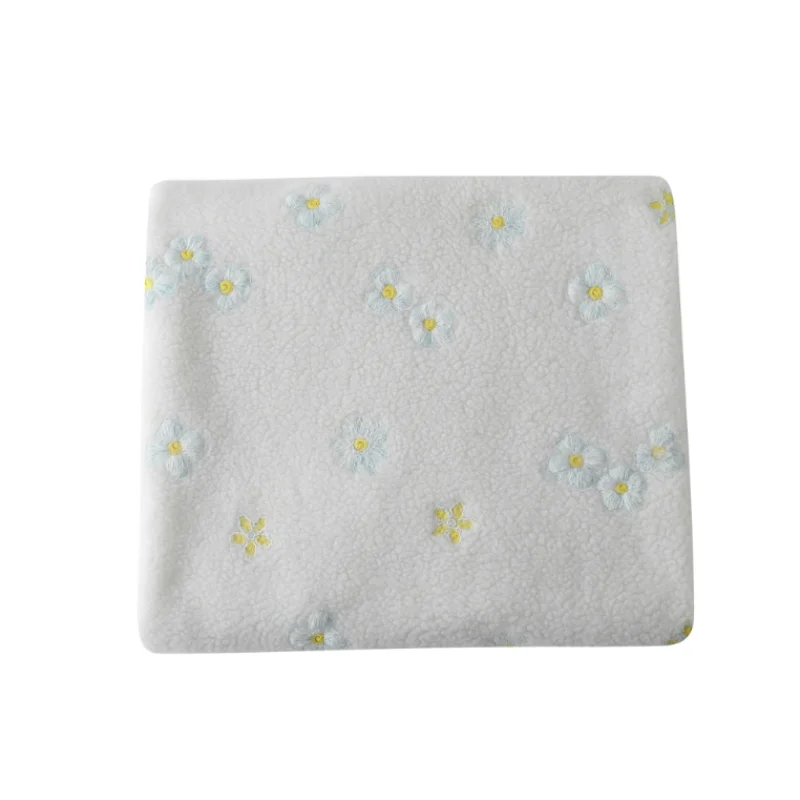 ins-style floral embroidery polyester fabric for autumn and winter vests, children's wear sweatshirts, diy handcrafted fabric