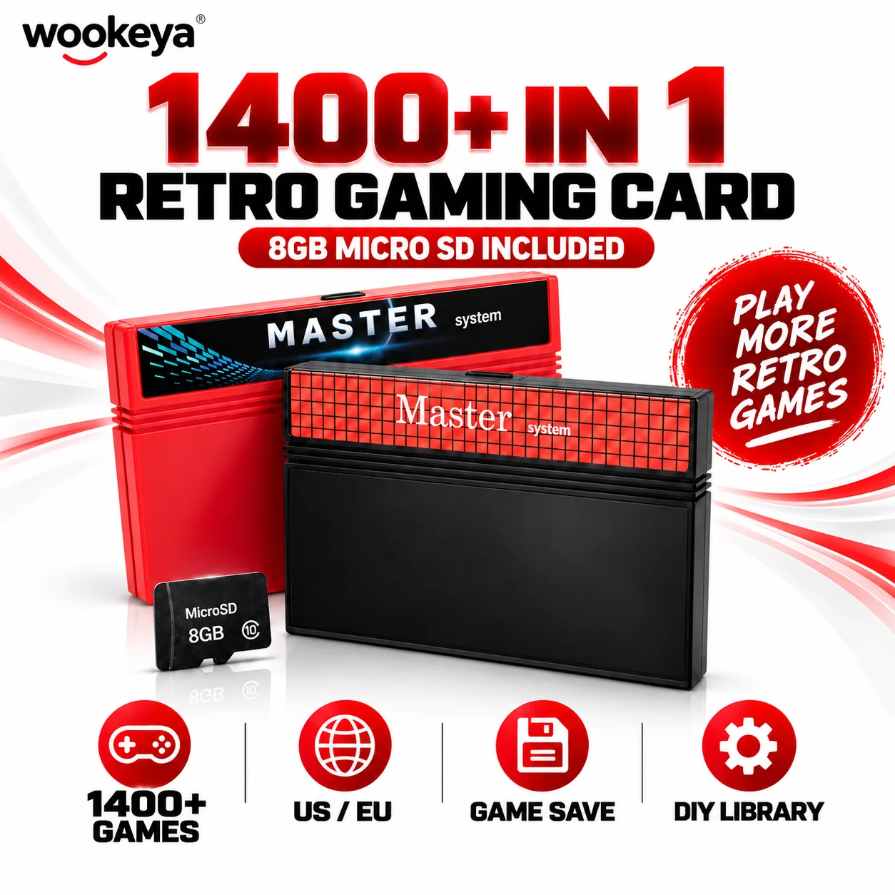 1400 In 1 Flash Cart Preloaded With 8GB Micro SD Game Card For SMS SG-1000 8-Bit Retro Console Accessories For Sega
