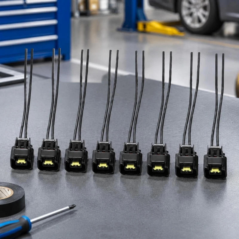 DJ7022Y-2.3-21 Ignition Coil Connector Wiring Pigtail, 8 Piece Two-Wire Latching Housing Set for 4.6L, 5.4L Engines Motor