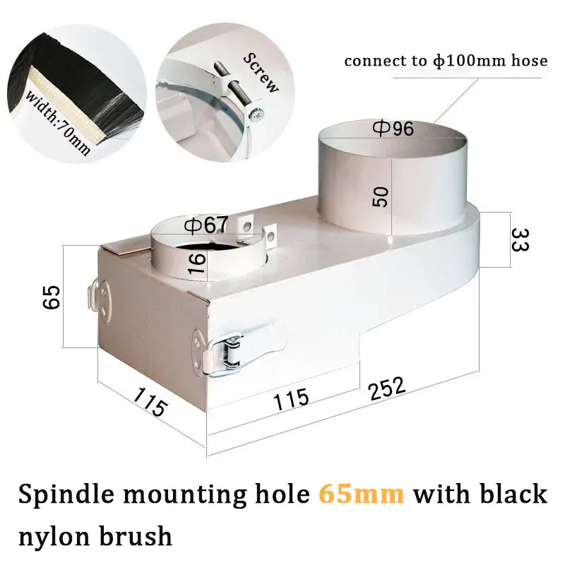 65/70/75/80/85/100/125 مللي متر قطر مجمع الغبار غطاء غبار فرشاة ل محرك المغزل باستخدام الحاسب الآلي آلة طحن راوتر أدوات النجارة