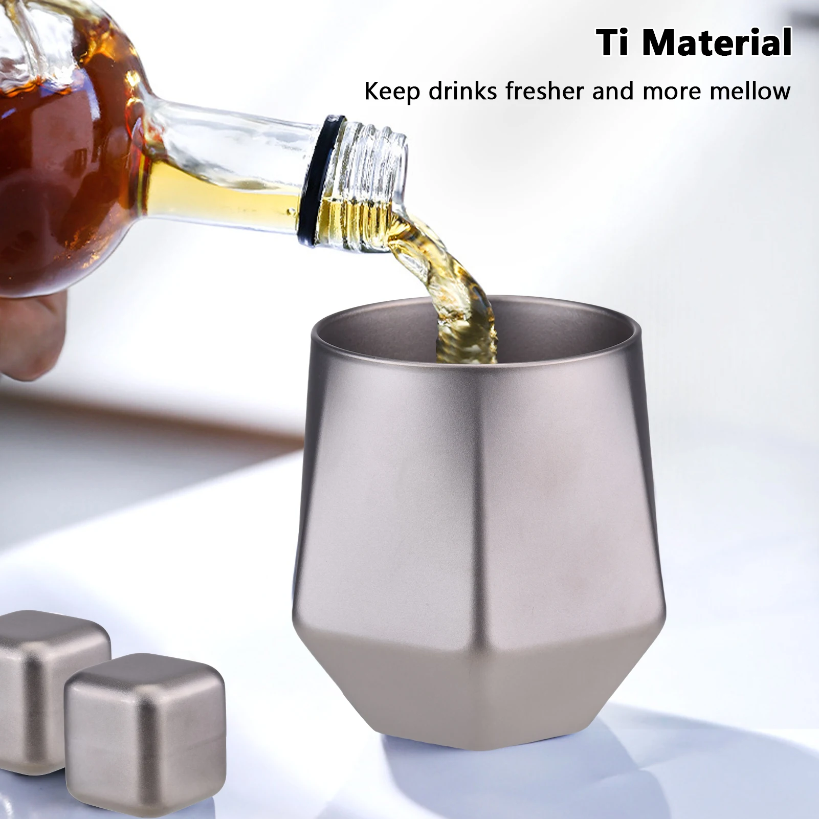 Taza térmica Ti doble pared para acampar y cubitos de hielo mejor - imagen 3