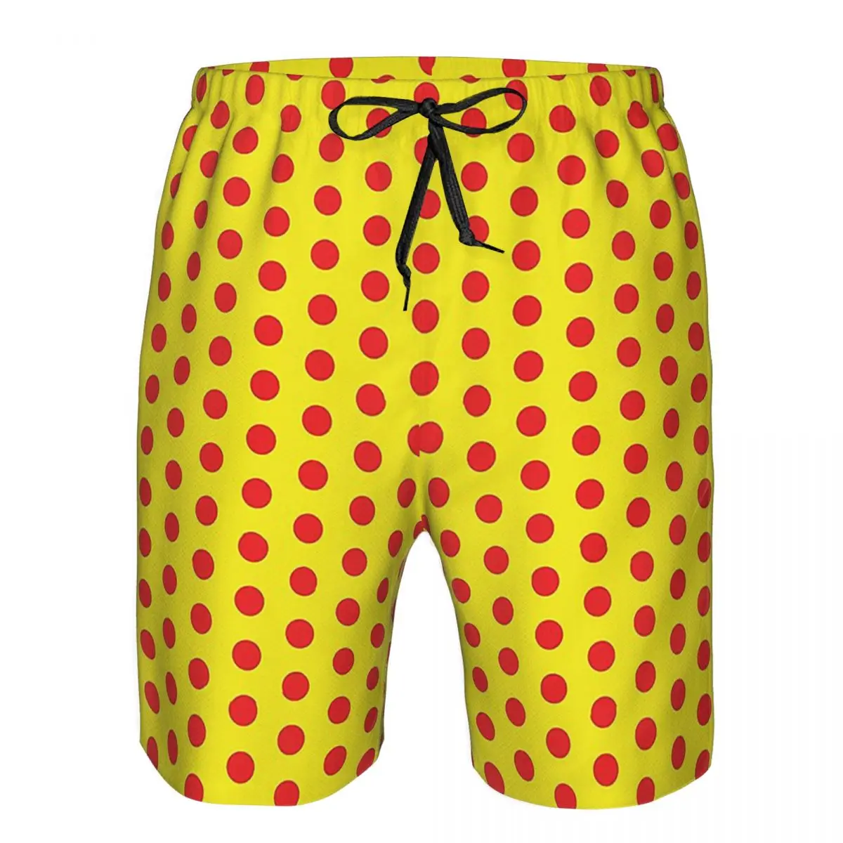 Classic Red And Yellow Polka Dot Pattern Trunks Beach Board Shorts Casual Quick Dry Swim Summer Men Pants