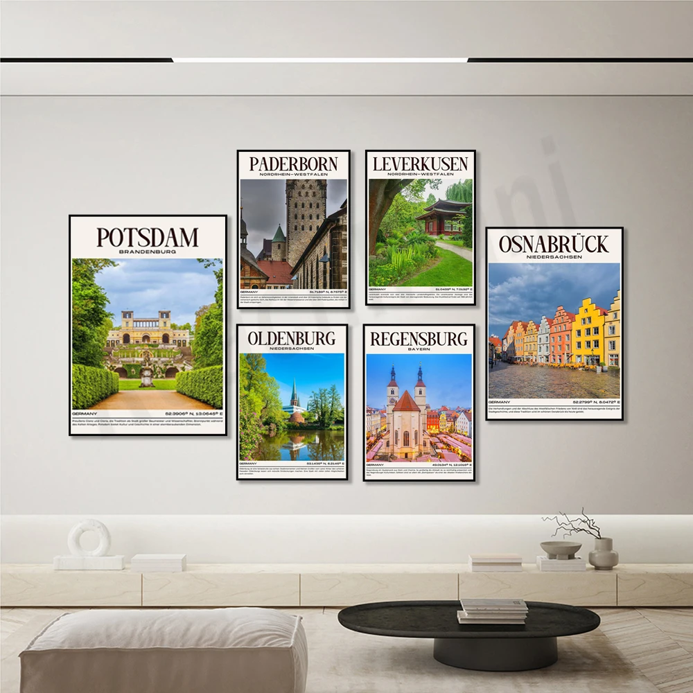 ريجنسبورغ، نيوس، هيرني، هايدلبرغ، سولينجن، أوسنابراخ، ليفركوسن، أولدنبورغ، بوتسدام، لودفيغ شافين، ملصقات مدينة باديربورن #3