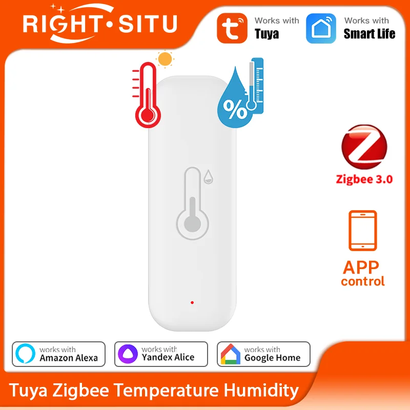 Tuya Zigbee 3.0 Temperature Humidity Sensor Zigbee Sensor APP Remote Control Work with Yandex SmartLife Zigbee2Mqtt ZHA Alexa