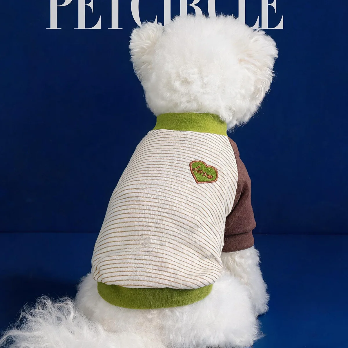 Autumn Winter Cute Puppy Knit Vest Striped Heart Pattern Breathable Pet Clothes for Small Dogs Cats