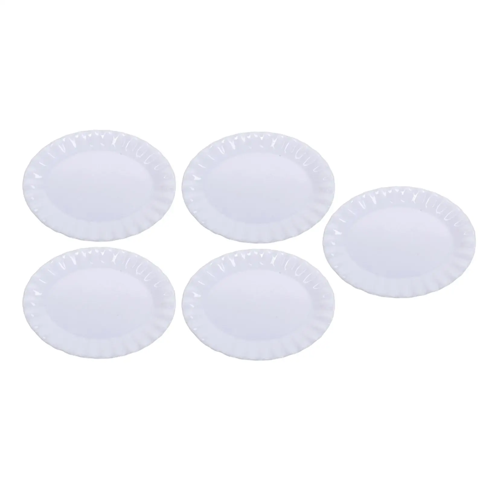 6x 5Pcs 1:12 Miniature Dish Tray Mini Plate Dishes Micro Landscape Life Scene Simulation Kitchen Accessory Dessert Dish Plate