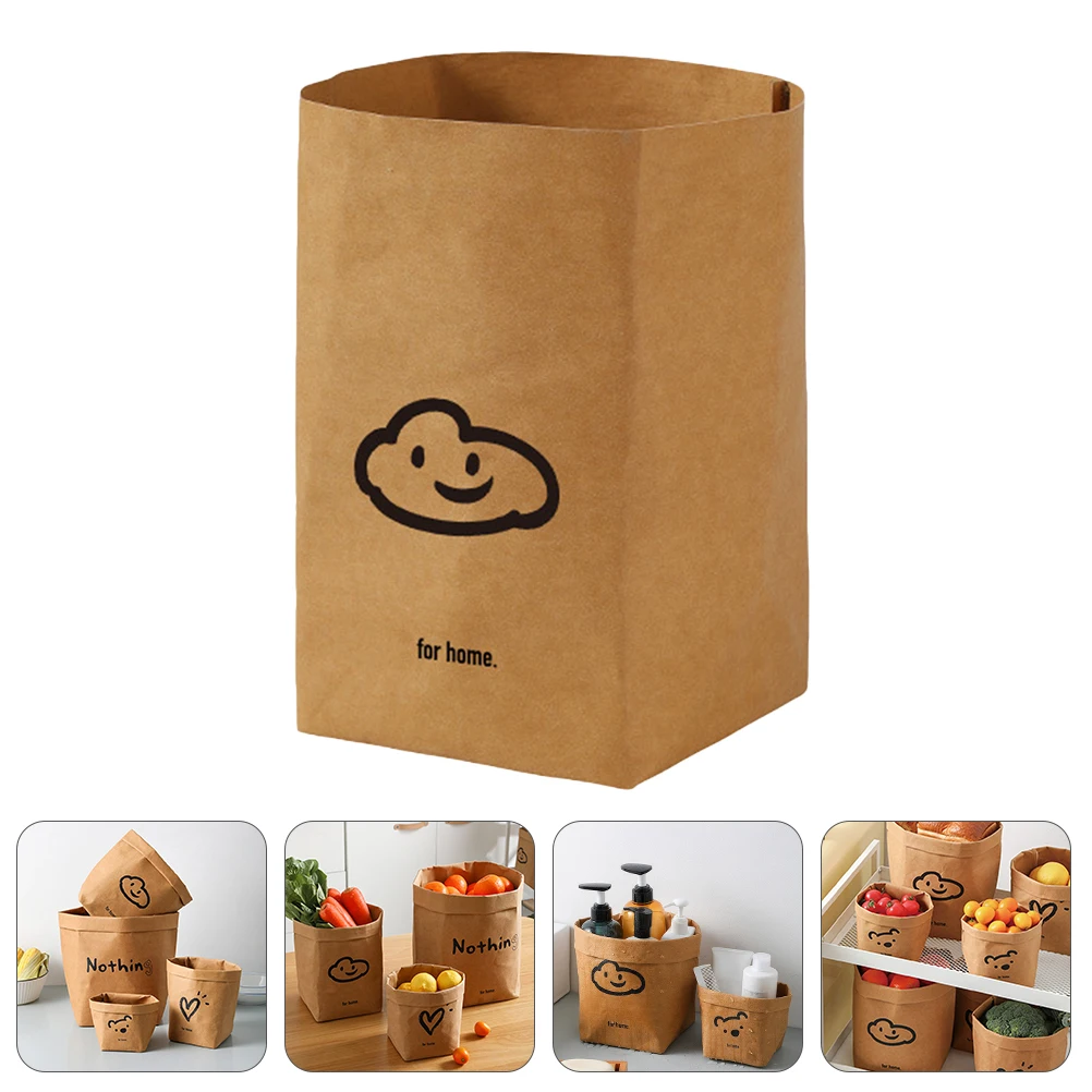 

1pc Simple Kraft Paper Wrapping Bag Creative Storage Bag For Halloween Party Holiday Gift Packaging Durable Washable Sturdy Home
