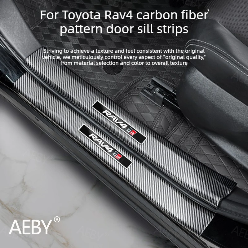 

For Toyota Rav4 2020-2025 Carbon Fiber Door Sill Protector,Door Scuff Plate,OEM style interior,Anti scratch plate cover