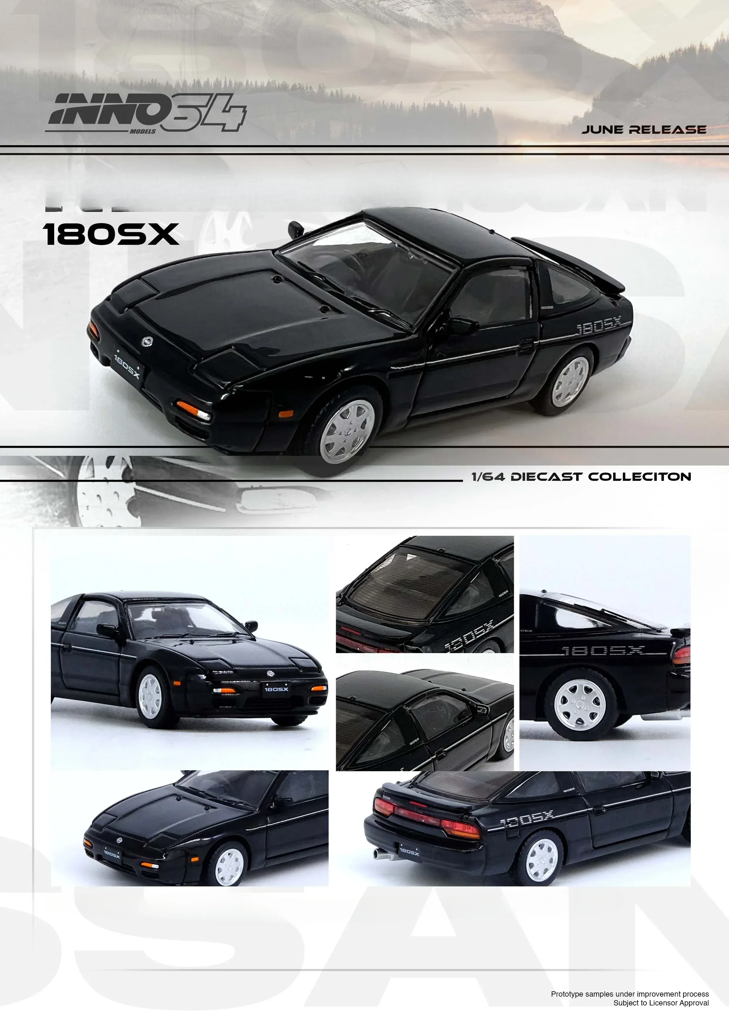 INNO 1:64 180SX Black  Model Car