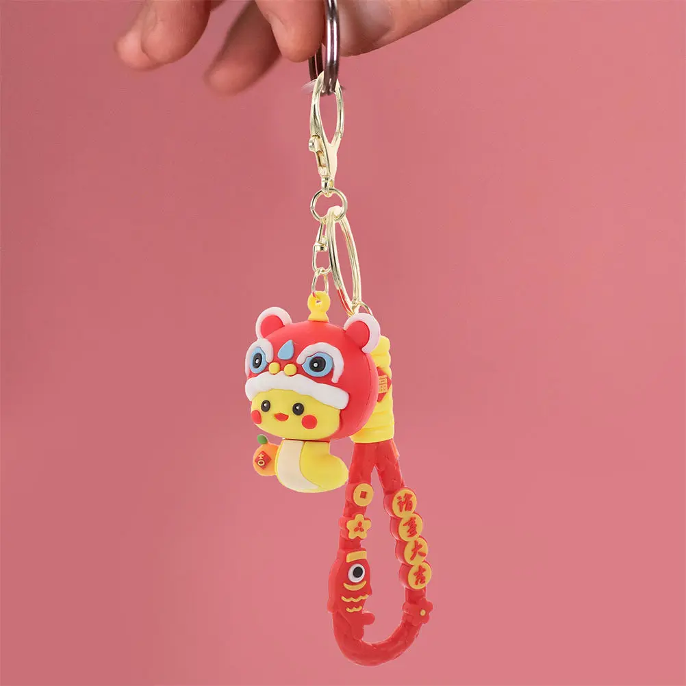 2Pcs 2025 Snake Year Keychain Zodiac Lucky Mascot Car Purse Backpack Charm Feng Shui Decoration Snake Pendant for Car