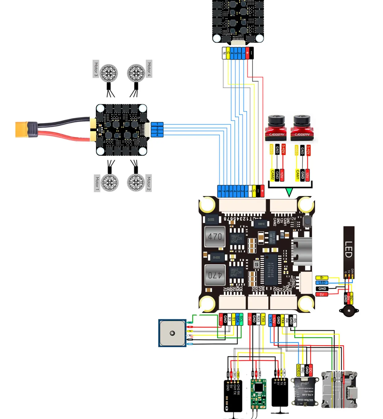 DAKEFPV H743 FC 6S 55A STACK 4IN1 Blheli_S Bluejay 8bit ESC H743 Unterstützt Betaflight Ardupilot für FPV 5-Zoll-RC-Drohne DIY – Detail 16