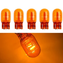 2Pcs T20 7443 W21 5W 7440 Glass Halogen Turn Signal Lamp Brake Stop Lights Bulb Daytime Running Lights Warm White Reversing Bulb