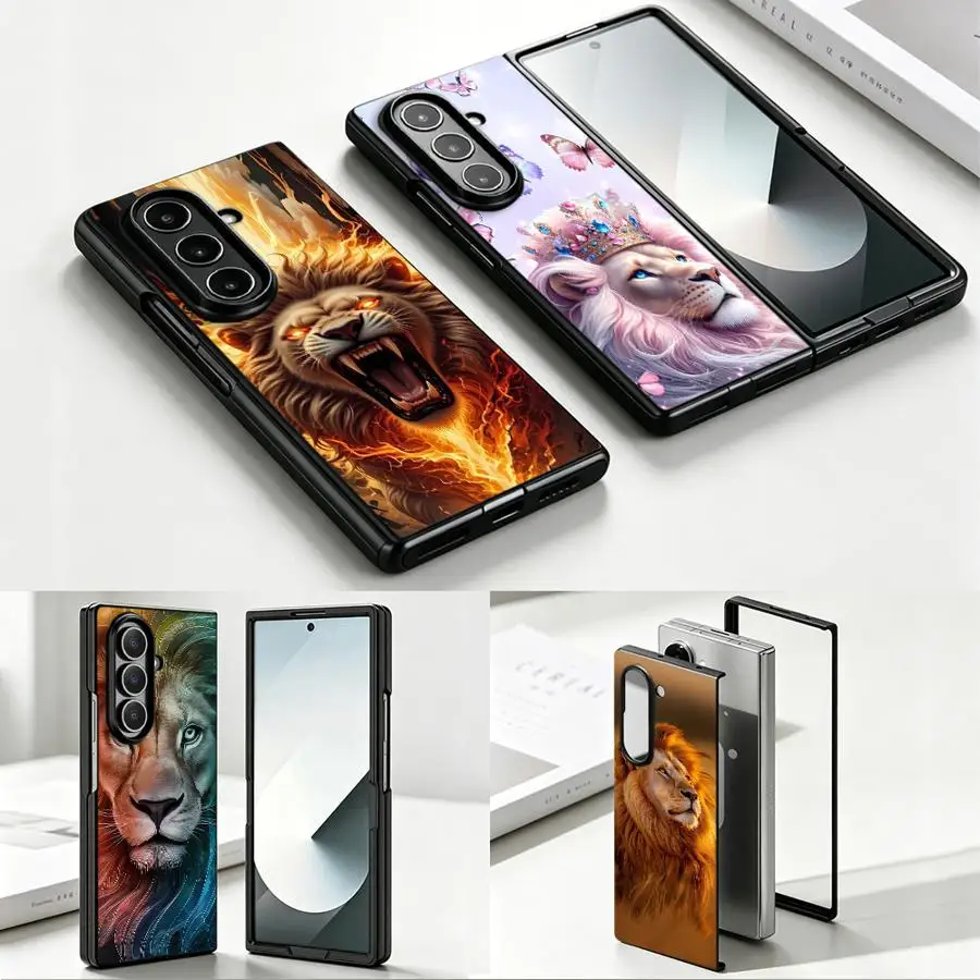 Phone Cover Case for Samsung Galaxy Z Fold 8 Ultra ZFold5 Z Fold 7 6 3 ZFold4 ZFold6 ZFold7 Z Fold8Ultra Burst Lion