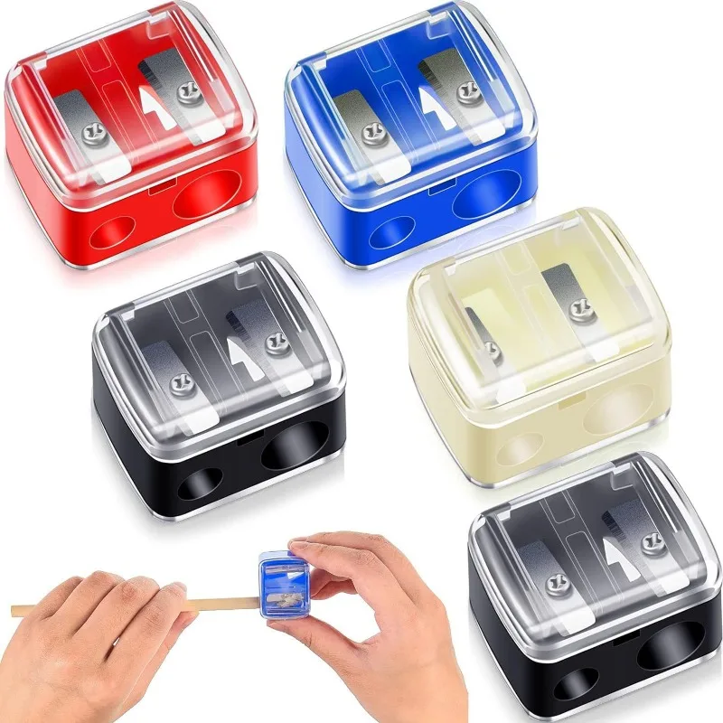Dual Hole Cosmetic Pencil Sharpener for Eyebrow Eyeliner Microblading Pencil Two Size Holes Brow Sharpener Makeup Tool