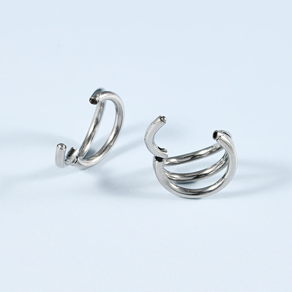 1PC Stainless Steel Nose&Ear Rings Segment Rings Heart Shaped Cartilage Daith Conch Helix Septum Piercing Rings Body Jewelry 16G