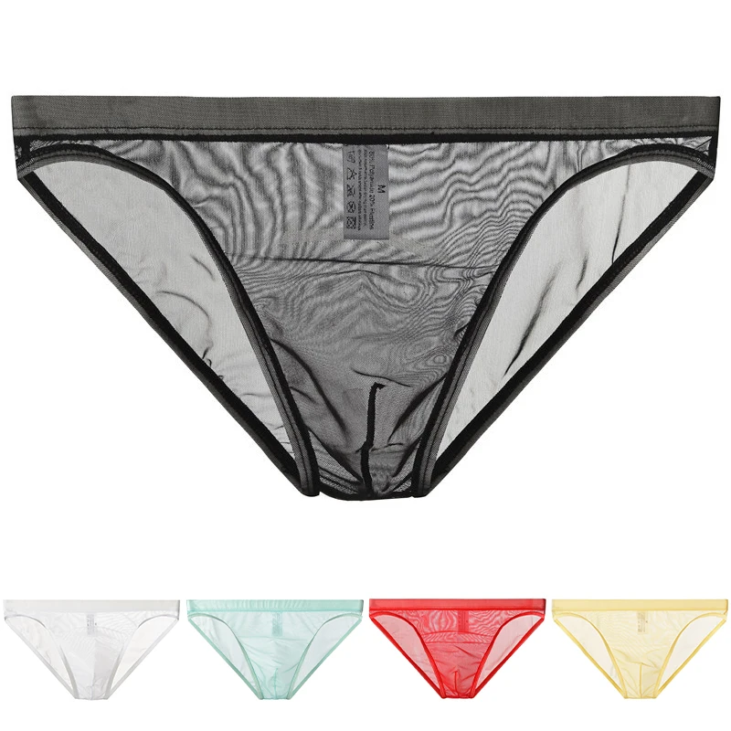 

Сексуальные мужские трусы, однотонное сетчатое прозрачное нижнее белье, трусики с низкой посадкой, U-образные выпуклые трусики с мешочком, дышащее нижнее белье, трусы