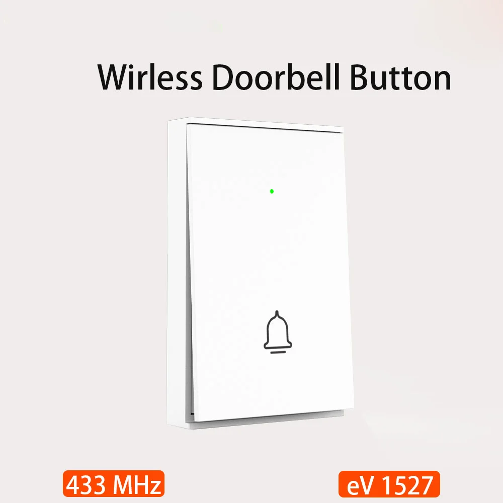 433MHz Wireless Smart Doorbell Welcome Intelligent Door Bell Button with Battery and SOS Button for Home Security Alarm System
