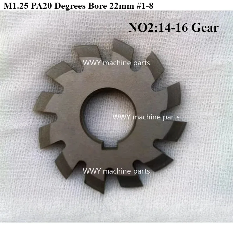 Suitable for Module 1.25 M1.25 PA20 Degree Aperture 22mm # 1-8 Involute Gear Milling Tool