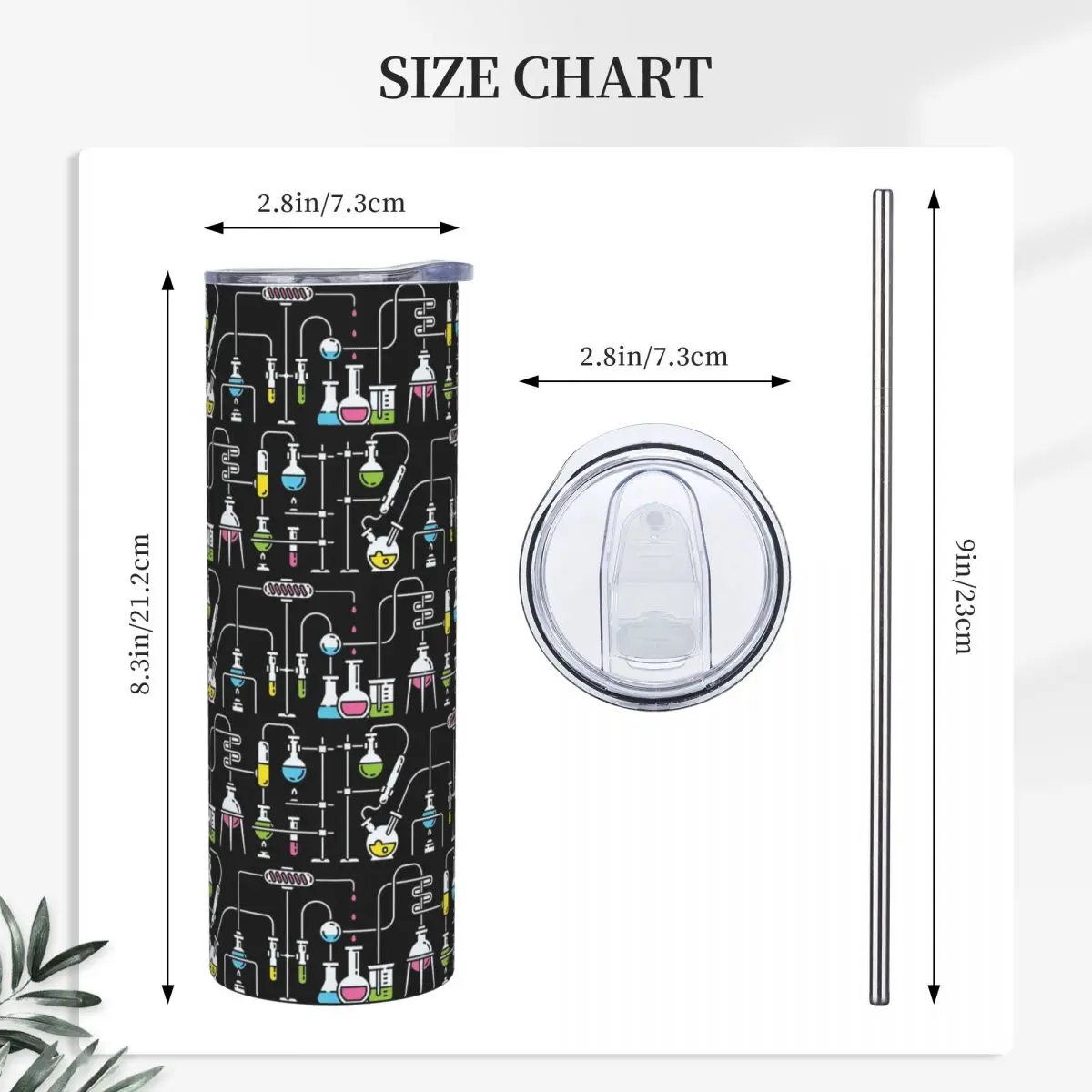Chemistry Lab Biology Science Teacher Student Gift Stainless Steel Tumbler Insulated Mugs Thermal Cold Cup Straws With Lid 20oz