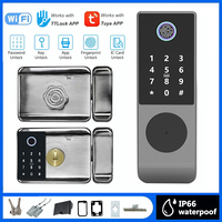 TTLock WIFI Double Side Fingerprint Lock Waterproof Outdoor Digital Passcode IC Card Keyless Tuya Smart Electronic Door Lock